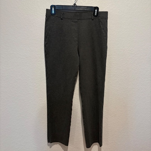 Quince Pants - Quince Ultra-Stretch Ponte Straight Leg Pants Charcoal Gray Medium LB24720